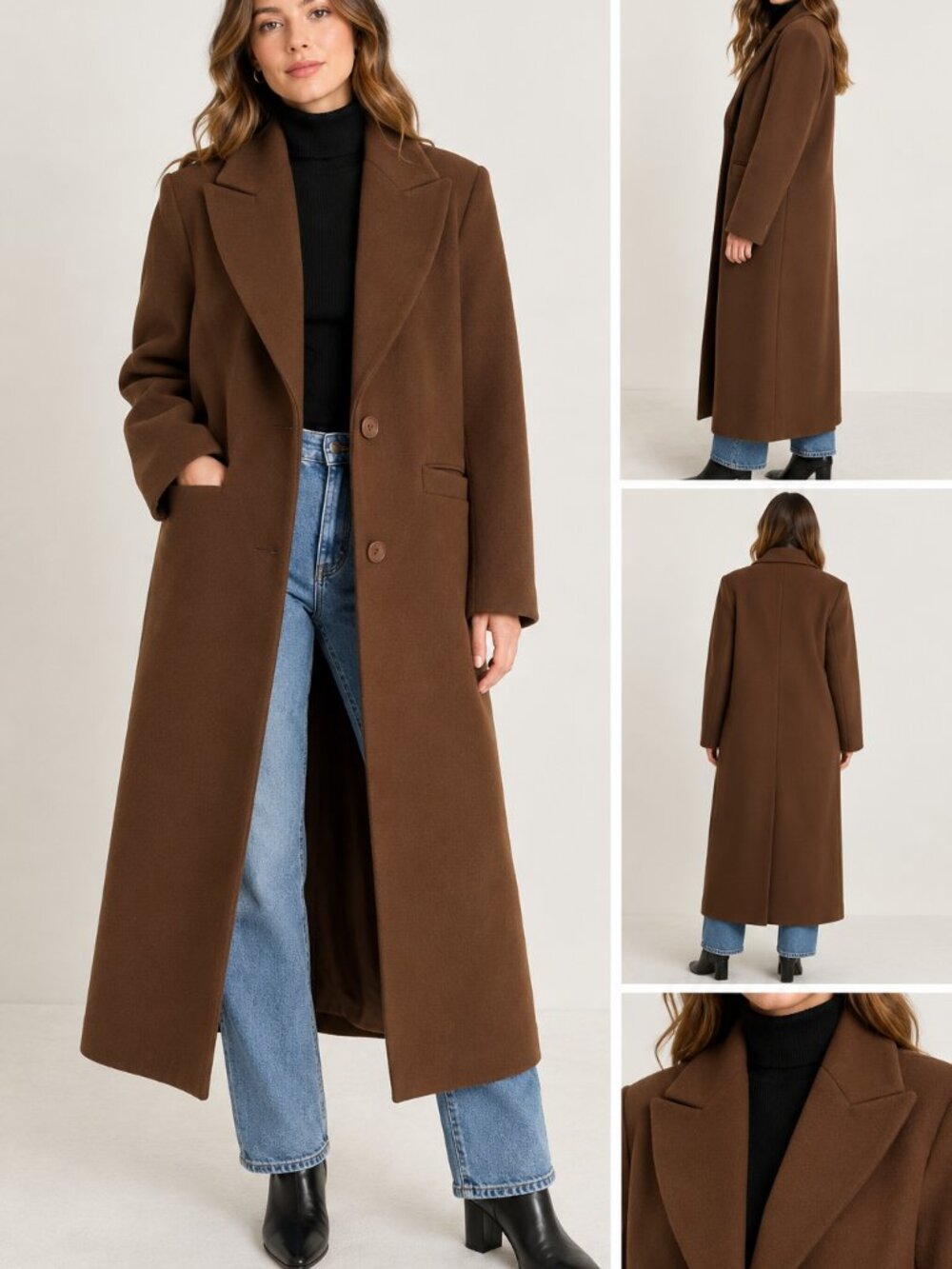 Lioness Olsen Oversized Longline Coat Camel Brown XS